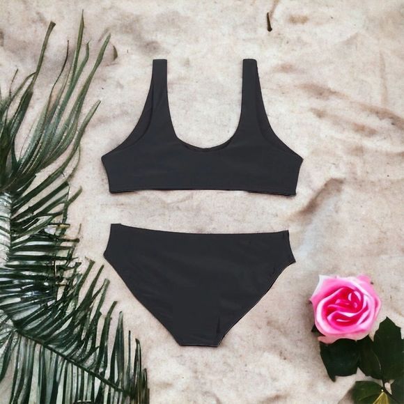 Raisins Girls Newport 2 piece Bikini Black Size 7 (Big Girl) - Picture 2 of 3